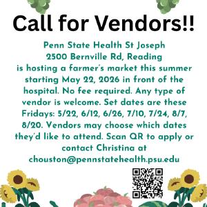 Vendors needed for upcoming farmer's market